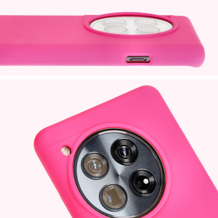 Silikonowe etui Bizon Soft Case do OnePlus 12, neonowo-różowe
