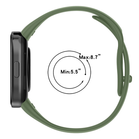 Pasek Bizon Strap Watch Dots do Xiaomi Redmi Watch 3, ciemnozielony
