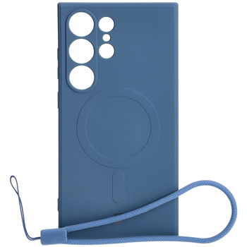 Etui Bizon Case Silicone Magnetic Sq do Galaxy S24 Ultra, granatowe