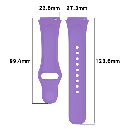 Pasek Bizon Strap Watch Dots do Xiaomi Redmi Watch 3 Active, fioletowy