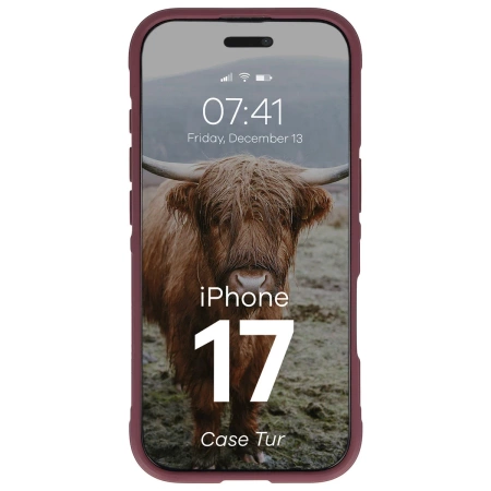 Pancerne etui Bizon Case Tur do iPhone 17, burgundowe