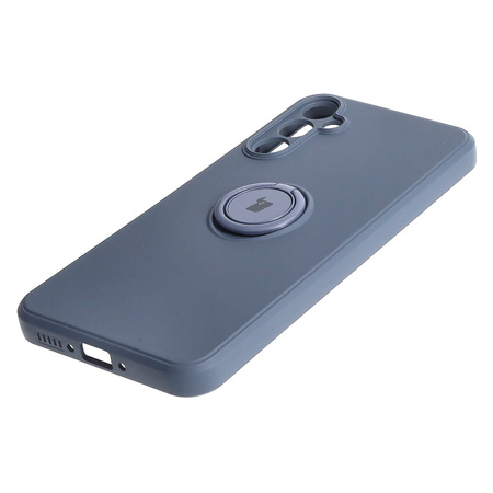 Etui Bizon Case Silicone Ring Sq do Galaxy A34 5G, szare
