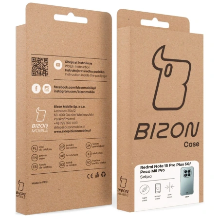 Elastyczne etui Bizon Case Salpa do Xiaomi Redmi Note 15 Pro Plus 5G / POCO M8 Pro 5G, przezroczyste