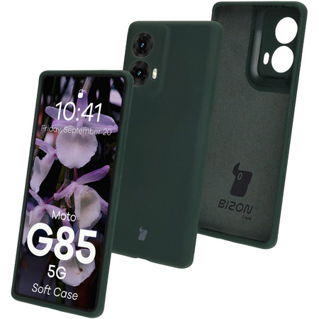 Silikonowe etui Bizon Soft Case do Motorola Moto G85 5G, ciemnozielone
