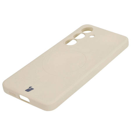 Etui Bizon Case Silicone Magnetic Sq do Galaxy S24, beżowe