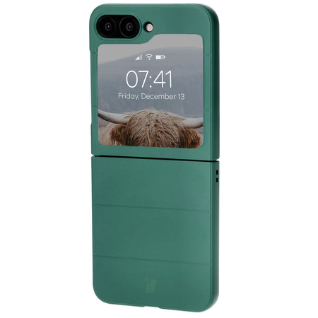 Pancerne etui Bizon Case Tur do Galaxy Z Flip7 FE / Z Flip6, ciemnozielone