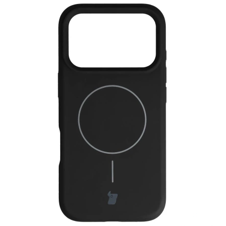 Silikonowe etui z pierścieniem magnetycznym Bizon Soft Case Magnetic do iPhone 17 Pro, czarne