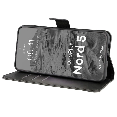 Etui z klapką Bizon Case Pocket do OnePlus Nord 5, czarne