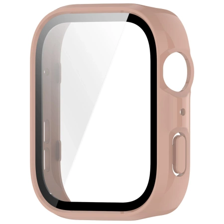 Etui ze szkłem do zegarka Bizon Case Watch Adamo do Huawei Watch Fit 4, różowe