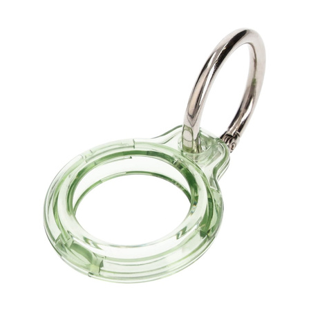 Etui Bizon Case Locator Keychain do Apple AirTag, przezroczysto-zielone
