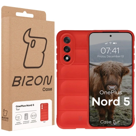 Pancerne etui Bizon Case Tur do OnePlus Nord 5, czerwone