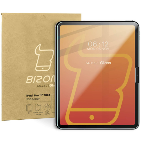 Szkło hartowane Bizon Glass Tab Clear Duo do iPad Pro 11" 5 gen. 2024, 2 sztuki