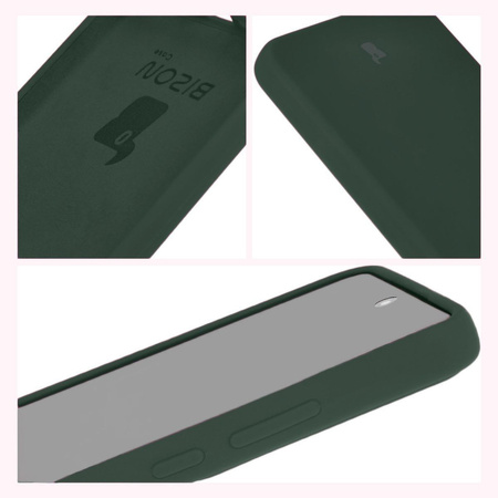 Silikonowe etui Bizon Soft Case do Oppo Reno11 F 5G, ciemnozielone
