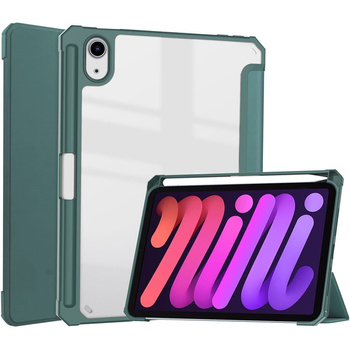 Etui Bizon Case Tab Clear Matt do iPad Mini (A17 Pro) 2024 / iPad Mini 6 2021, ciemnozielone