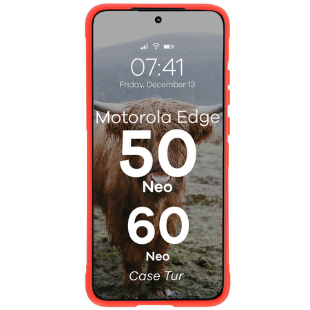 Pancerne etui Bizon Case Tur do Motorola Edge 50 Neo/60 Neo, czerwone
