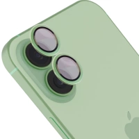 Szkło na aparat z aplikatorem Bizon Glass Snap Lens do iPhone 17, 1 zestaw, jasnozielona ramka