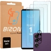 3x Szkło hartowane + szybka na aparat Bizon Glass Clear Pack do Sony Xperia 1 VII