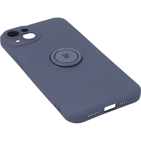 Etui Bizon Case Silicone Ring Sq do iPhone 14 Plus, szare