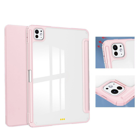 Etui Bizon Case Tab Clear Matt do iPad Pro 11" 2025 / 2024, różowe