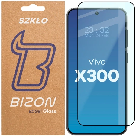 Szkło hartowane Bizon Glass Edge 2 do Vivo X300, czarna ramka