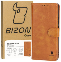 Etui z klapką Bizon Case Pocket do Realme 11 5G, brązowe
