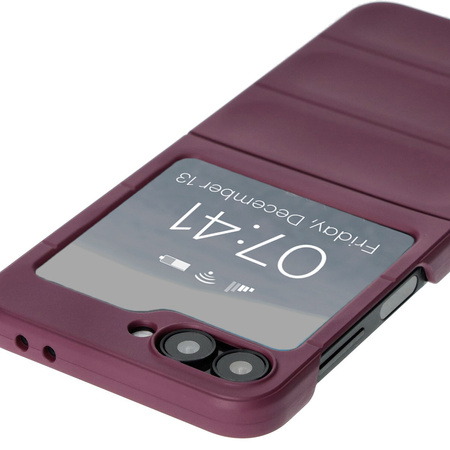Pancerne etui Bizon Case Tur do Galaxy Z Flip7 FE / Z Flip6, burgundowe