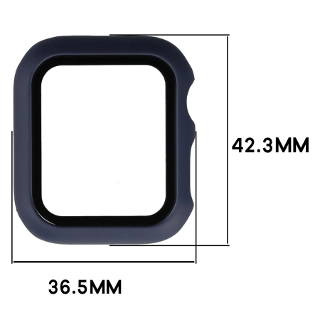 Etui ze szkłem do zegarka Bizon Case Watch Adamo do Apple Watch SE 3 / SE 2 / SE / 6 / 5 / 4 (40 mm), matowe granatowe