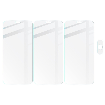 3x Szkło hartowane + szybka na aparat Bizon Glass Clear Pack do iPhone Xs