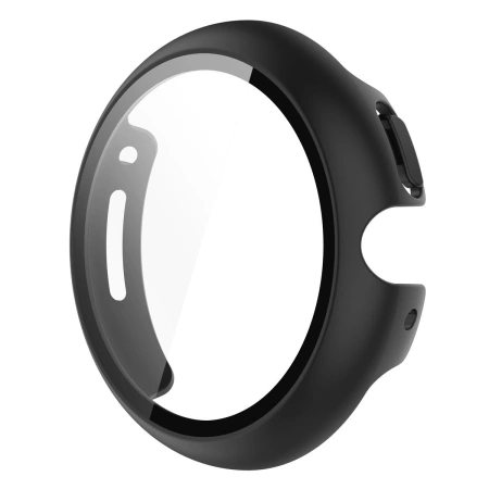 Etui ze szkłem do zegarka Bizon Case Watch Adamo do Google Pixel Watch 4 41 mm, matowe czarne