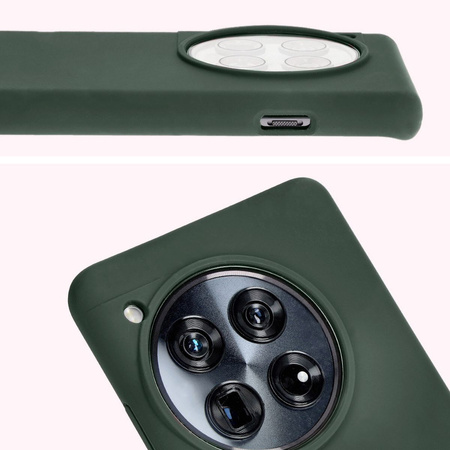 Silikonowe etui Bizon Soft Case do OnePlus 12, ciemnozielone