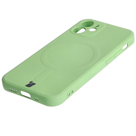Etui Bizon Case Silicone Magnetic Sq do iPhone 12 Mini, jasnozielone