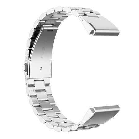 Pasek ze stali nierdzewnej do smartwatcha, Bizon Strap Watch Aura, QuickFit 20 mm, srebrny