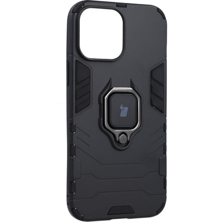 Etui Bizon Case Armor Ring do iPhone 13 Pro Max, czarne