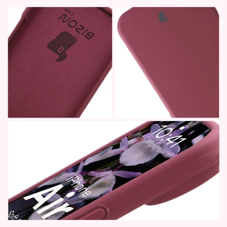 Silikonowe etui Bizon Soft Case do iPhone Air, ciemnofioletowe
