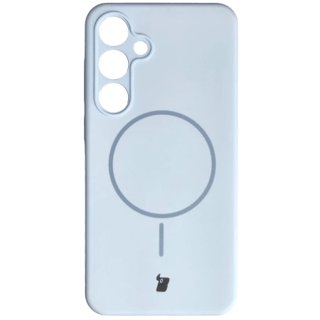 Silikonowe etui z pierścieniem magnetycznym Bizon Soft Case Magnetic do Galaxy S24 Plus, błękitne
