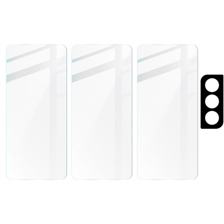 3x Szkło hartowane + szybka na aparat Bizon Glass Clear Pack do Galaxy S21 FE