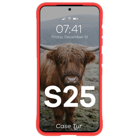 Pancerne etui Bizon Case Tur do Galaxy S25, czerwone