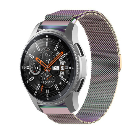 Pasek ze stali nierdzewnej do smartwatcha, Bizon Strap Watch Chain, Quick Release 22 mm, tęczowy