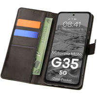 Etui z klapką Bizon Case Pocket do Motorola Moto G35 5G, czarne