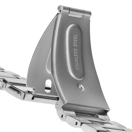 Pasek ze stali nierdzewnej Bizon Strap Watch Aura do Xiaomi Redmi Watch 5/4 / Smart Band 9/8 Pro, srebrny