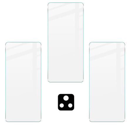 Szkło hartowane Bizon Glass Clear - 3 szt. + obiektyw, Xiaomi Poco F4