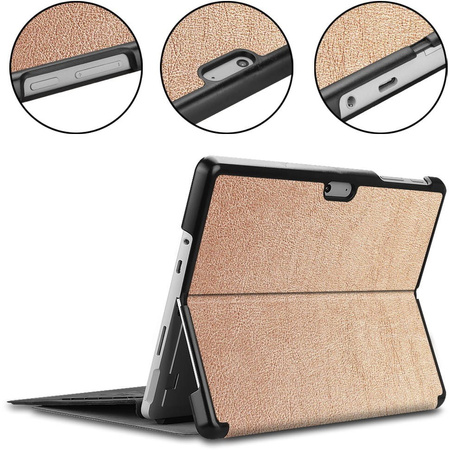 Etui Bizon Case Tab Croc do Microsoft Surface Go 3 / Go 2 / Go, różowozłote