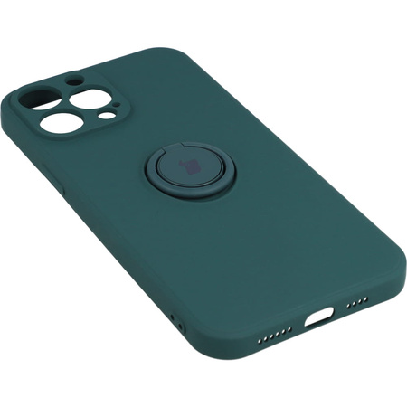 Etui Bizon Case Silicone Ring do iPhone 13 Pro Max, ciemnozielone