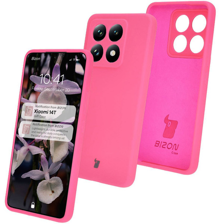 Silikonowe etui Bizon Soft Case do Xiaomi Redmi 14C 4G / Poco C75, neonowo-różowe