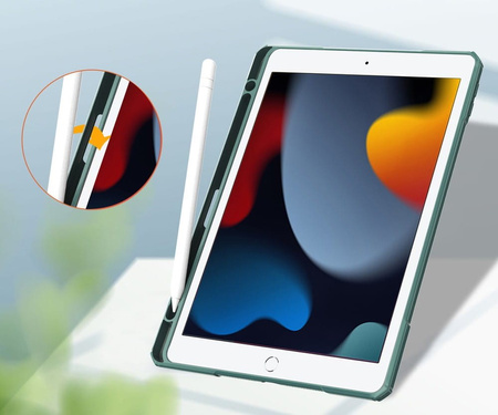 Etui Bizon Case Tab Clear Matt do iPad 9/8/7 10.2 2021/2020/2019, ciemnozielone