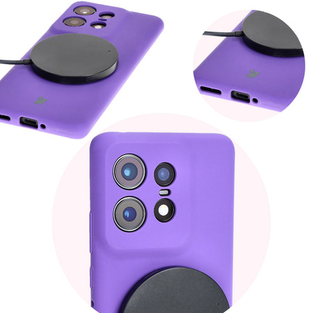 Silikonowe etui Bizon Soft Case do Motorola Edge 50 Pro, fioletowe