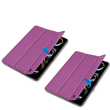 Etui Bizon Case Tab Croc do iPad Pro 11" 5 gen. 2024, ciemnofioletowe