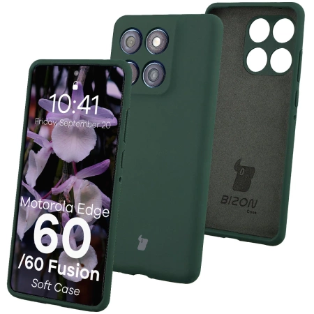 Silikonowe etui Bizon Soft Case do Motorola Edge 60 Fusion / 60, ciemnozielone