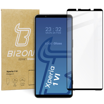 Szkło hartowane Bizon Glass Edge 2 do Sony Xperia 1 VI, czarne