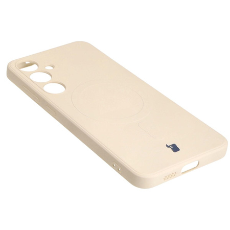 Etui Bizon Case Silicone Magnetic Sq do Galaxy S24 Plus, beżowe